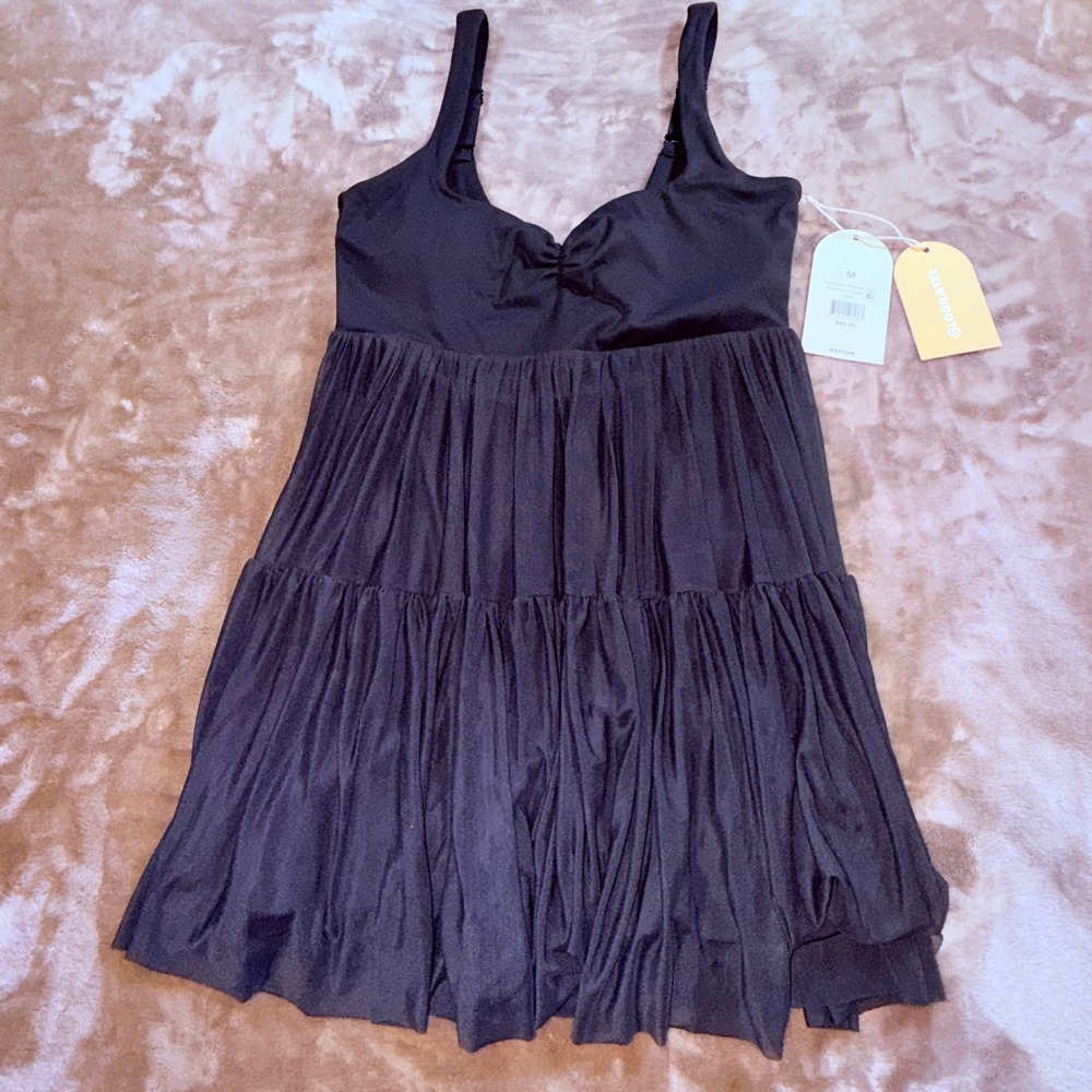 Blogilates Sweetheart Babydoll Dress Womens Medium Black NEW Activewear Shorts